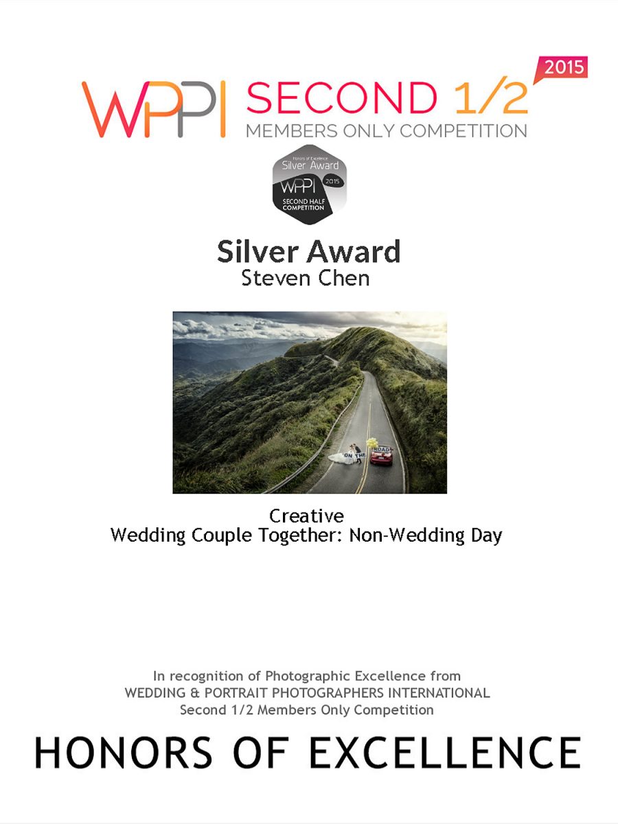 2015 WPPI Second Half Online competition Silver Award of Creative Division – Wedding Couple Together: Non-Wedding Day