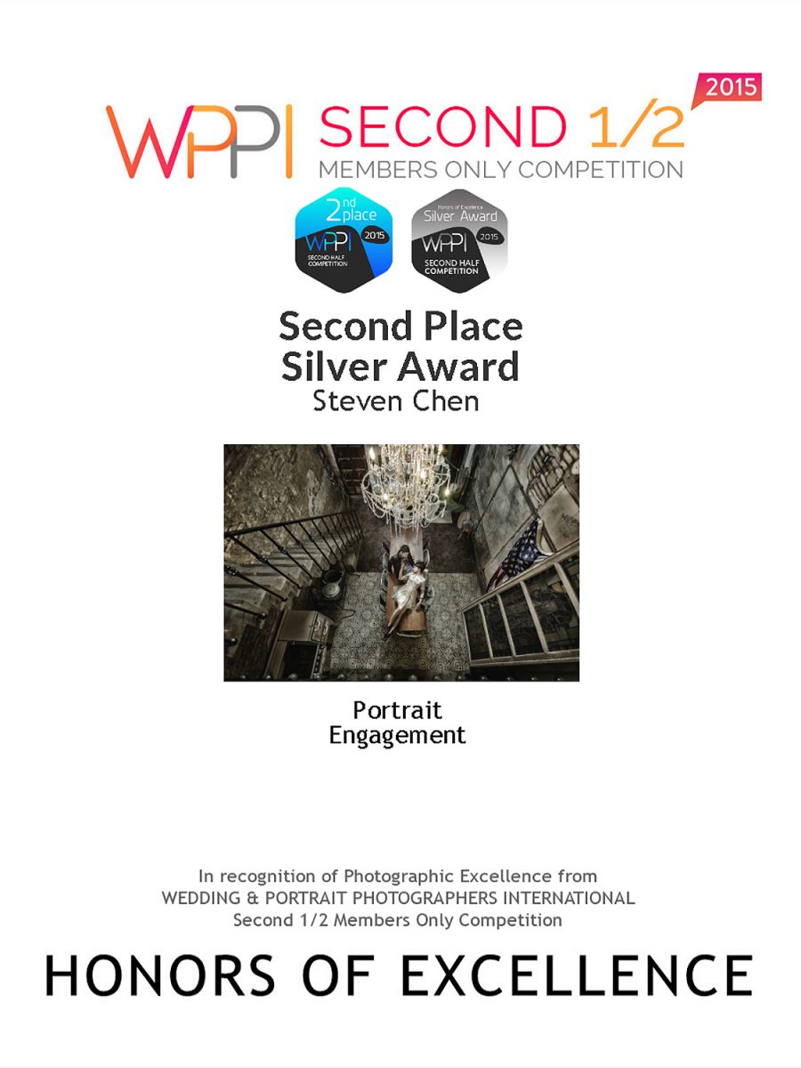 2015 WPPI Second Half Online competition 2nd place of Portrait Division – Engagement
